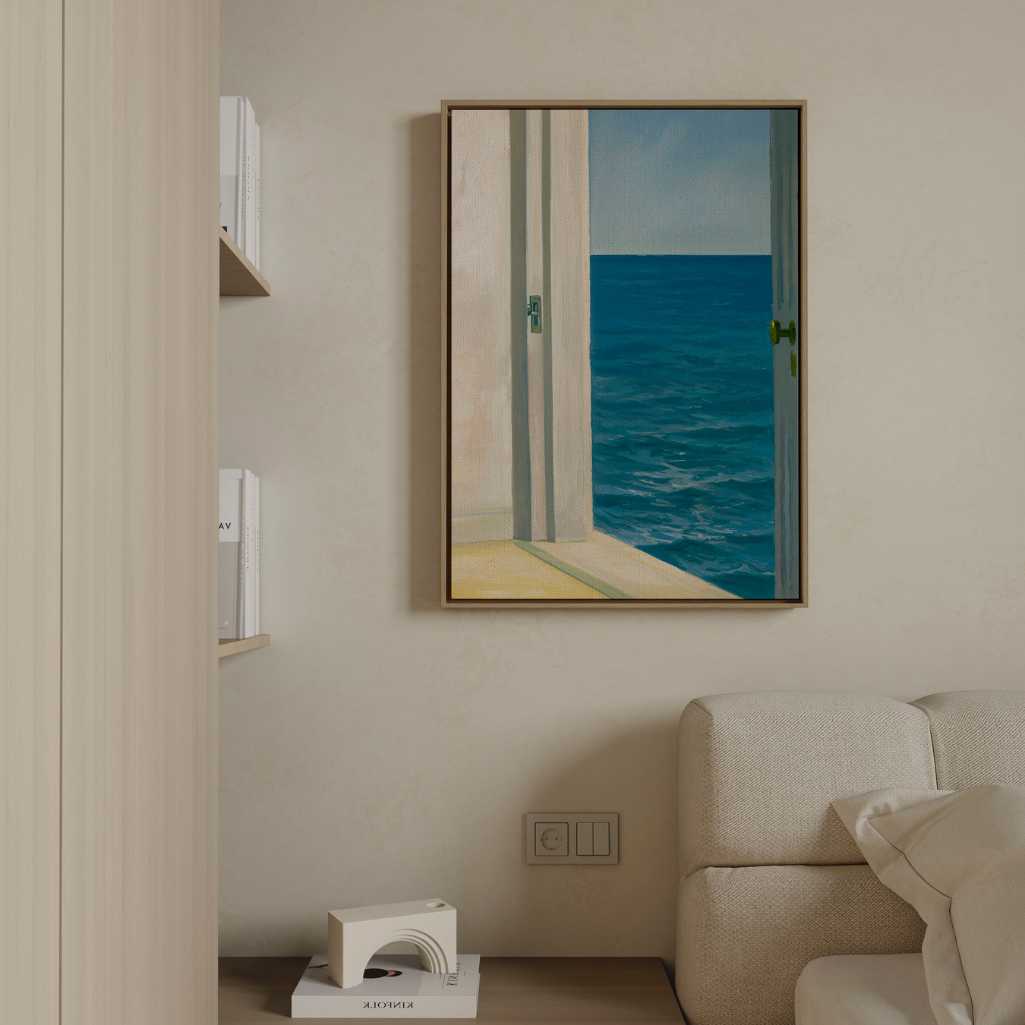 Framed Canvas Print Open Door to the Sea