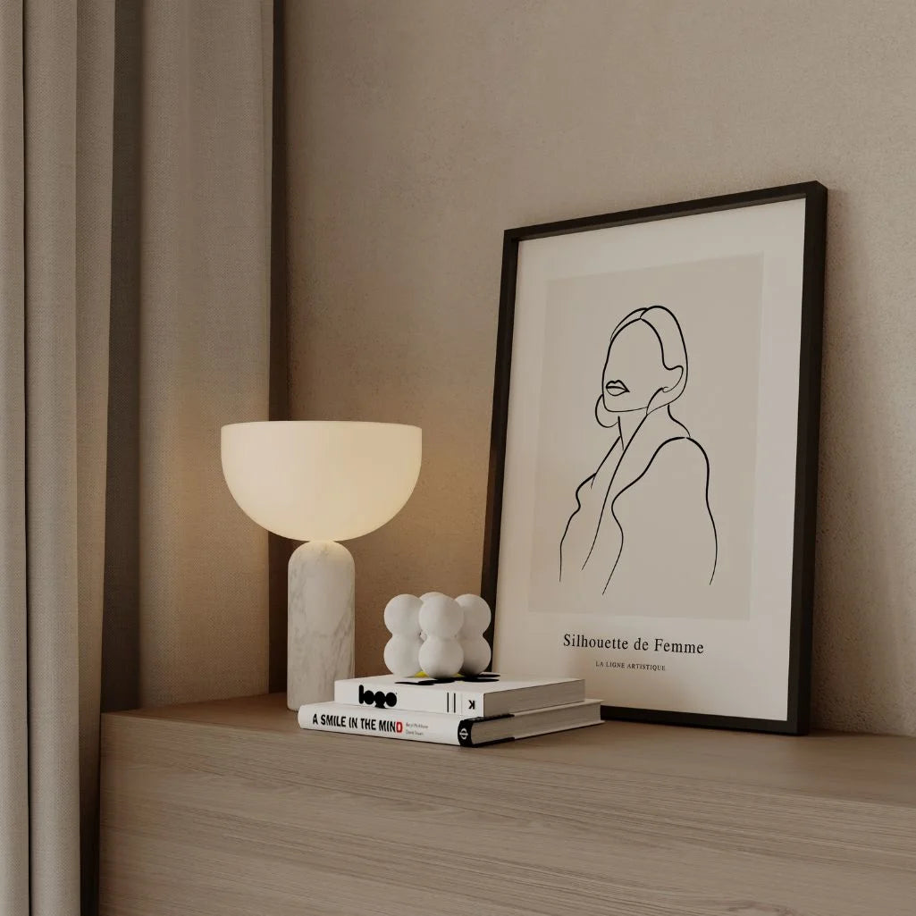 Line Art Elegant Woman in Coat Poster
