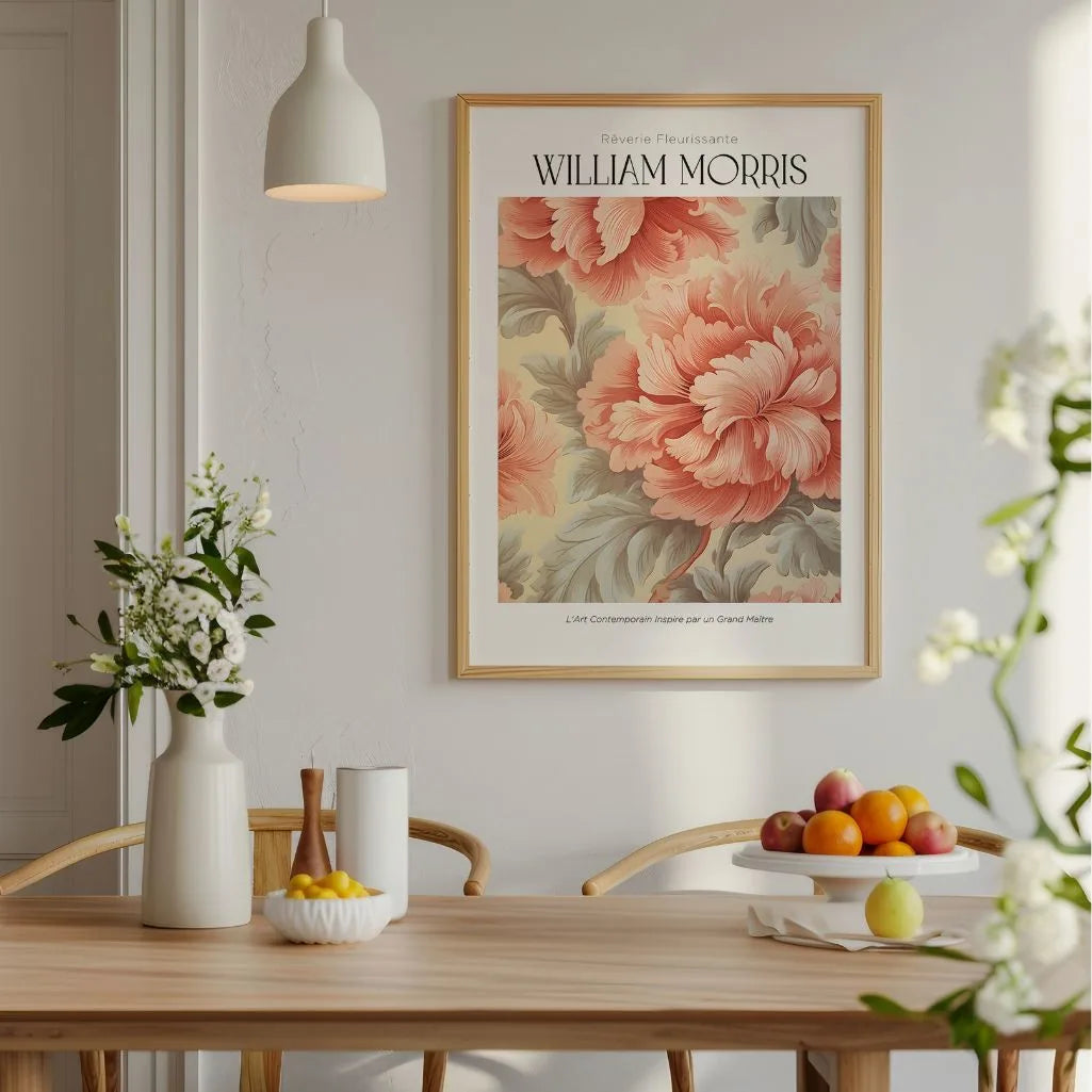 William Morris Peach Floral Poster