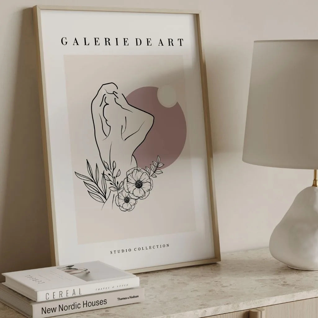 Line Art Floral Silhouette Poster