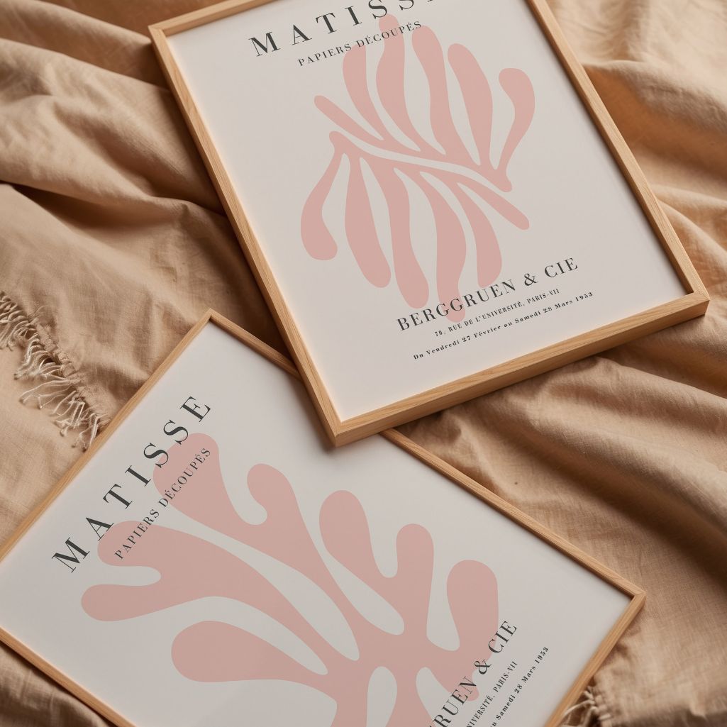Matisse Pastel Pink Shapes Poster Set of 2