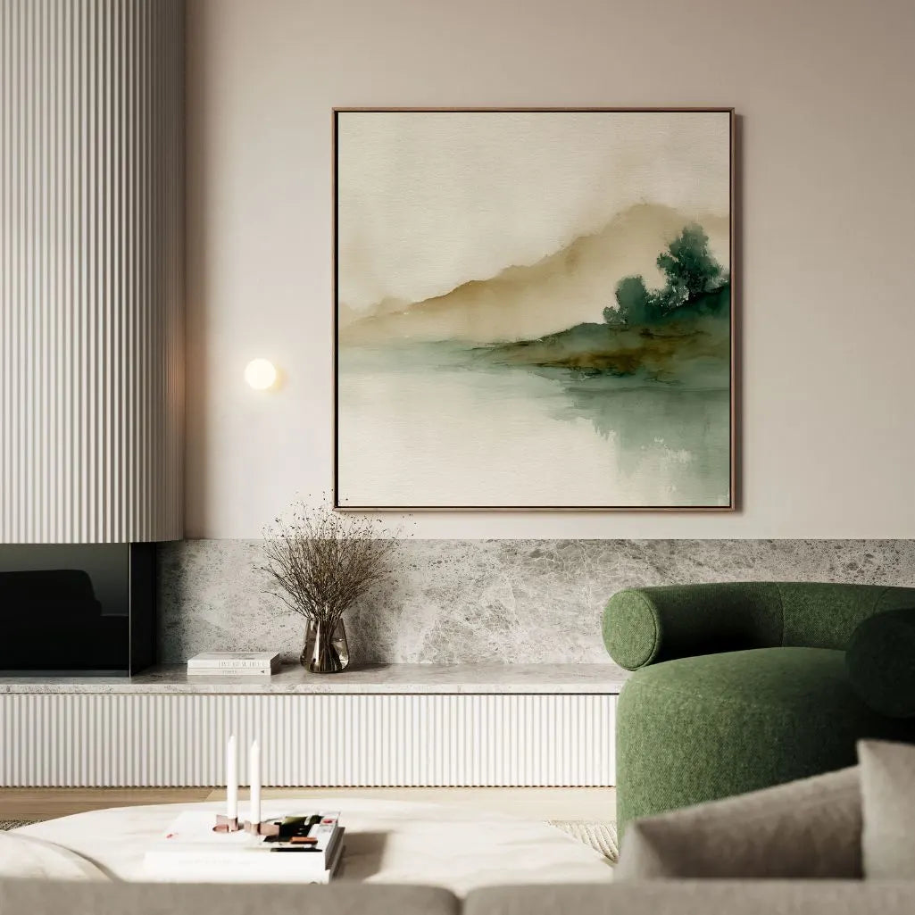 Framed Canvas Print Misty Morning