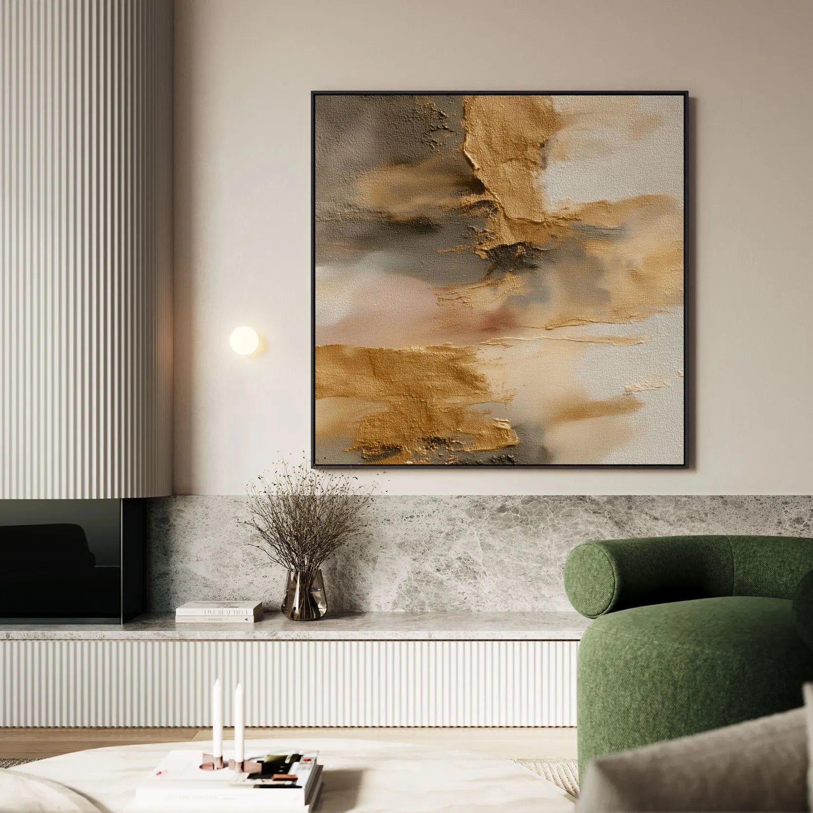 Framed Canvas Print Golden Reflections