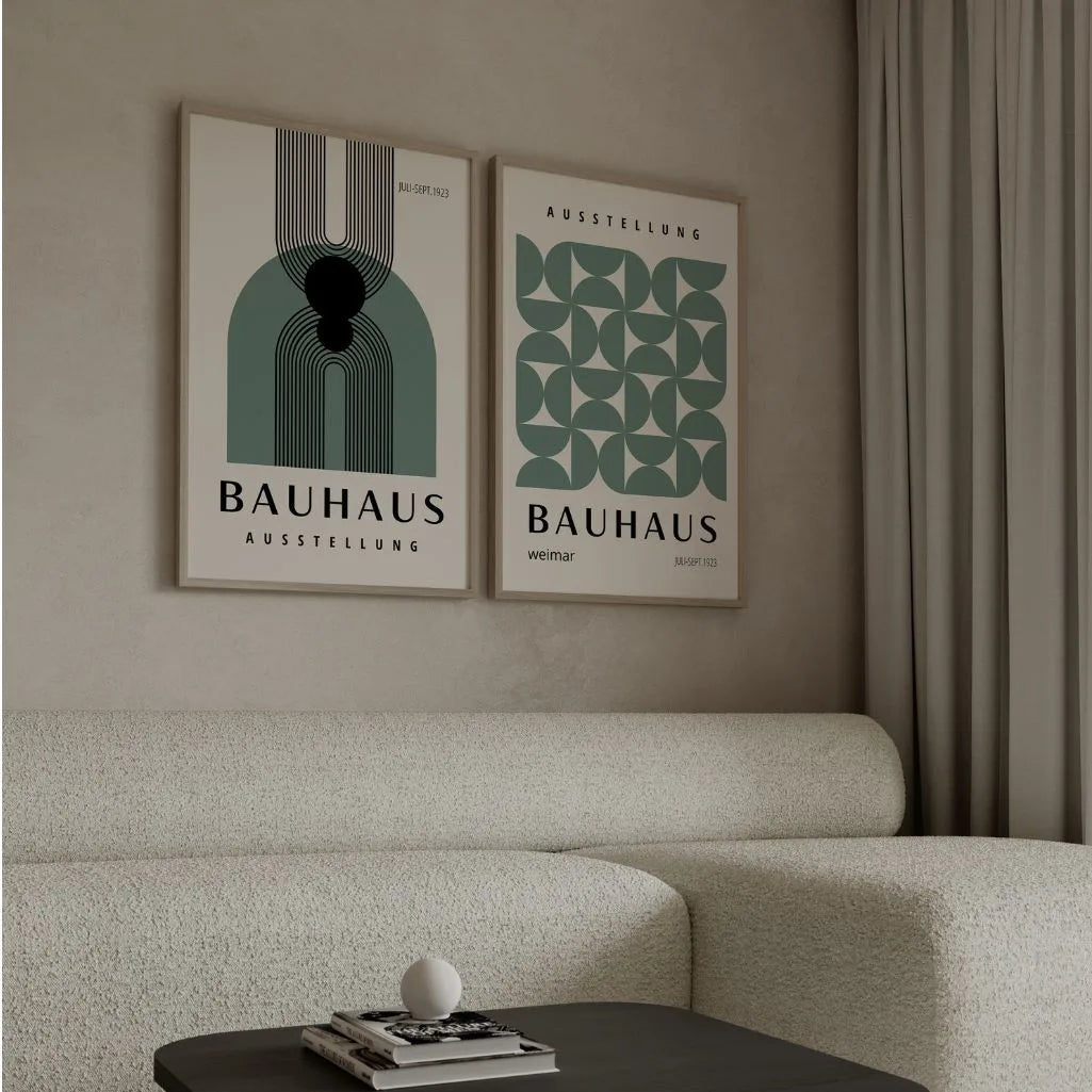 Bauhaus Black Green Set of 2 Posters