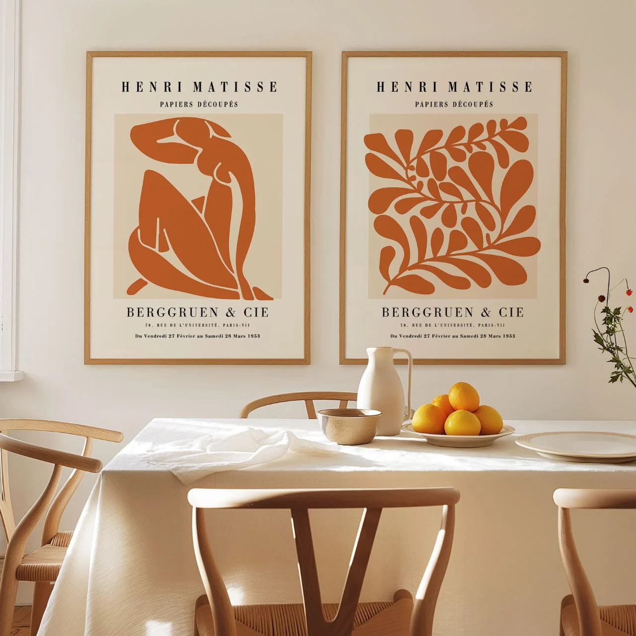 Set of 2 Matisse Terracotta Abstract Forms Posters