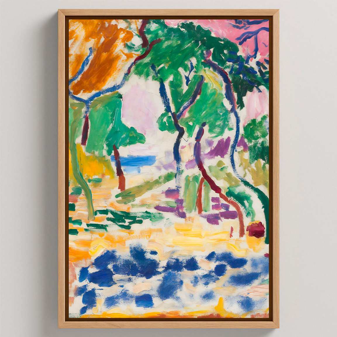 Framed Canvas Print Landscape near Collioure