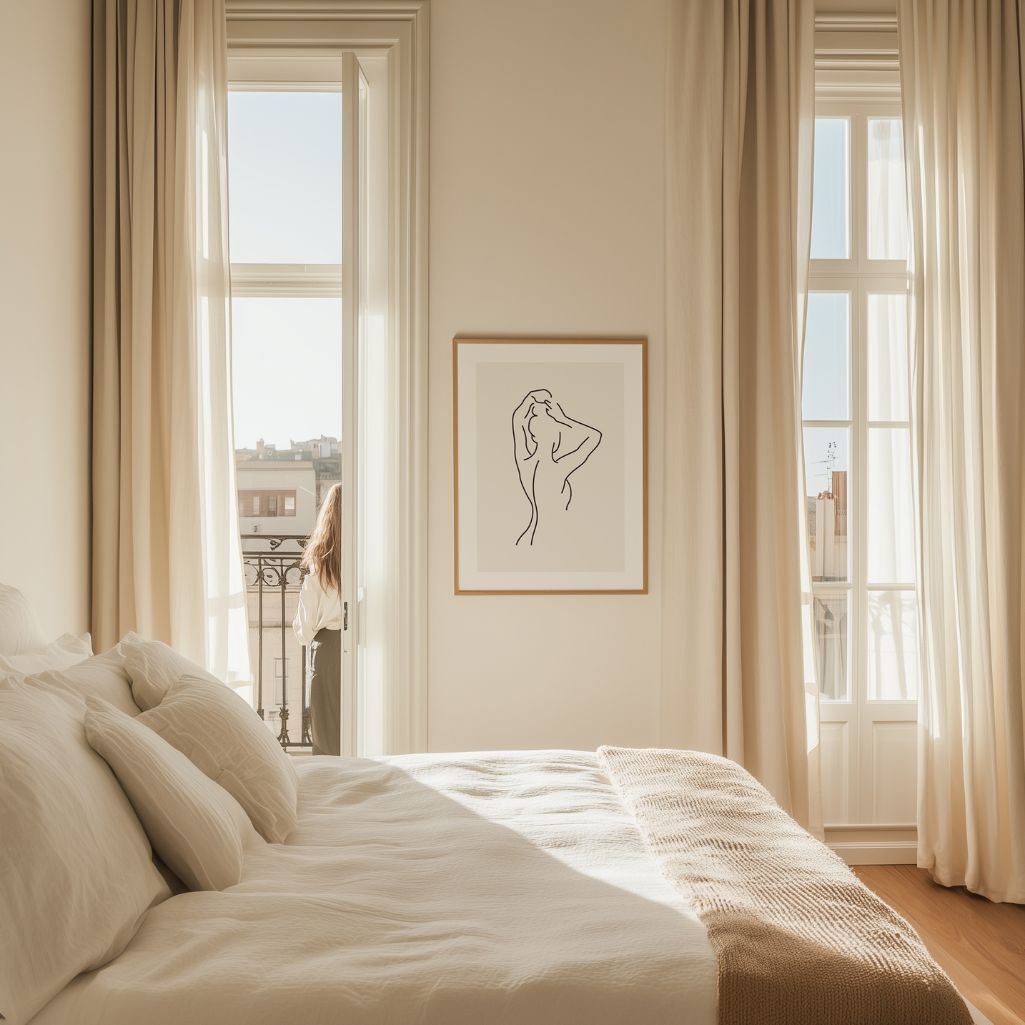 Morning Lightness Female Line Art Poster