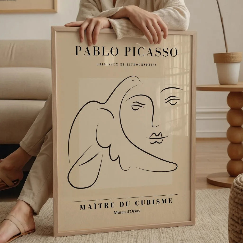 Picasso-Inspired Calm Gaze Poster