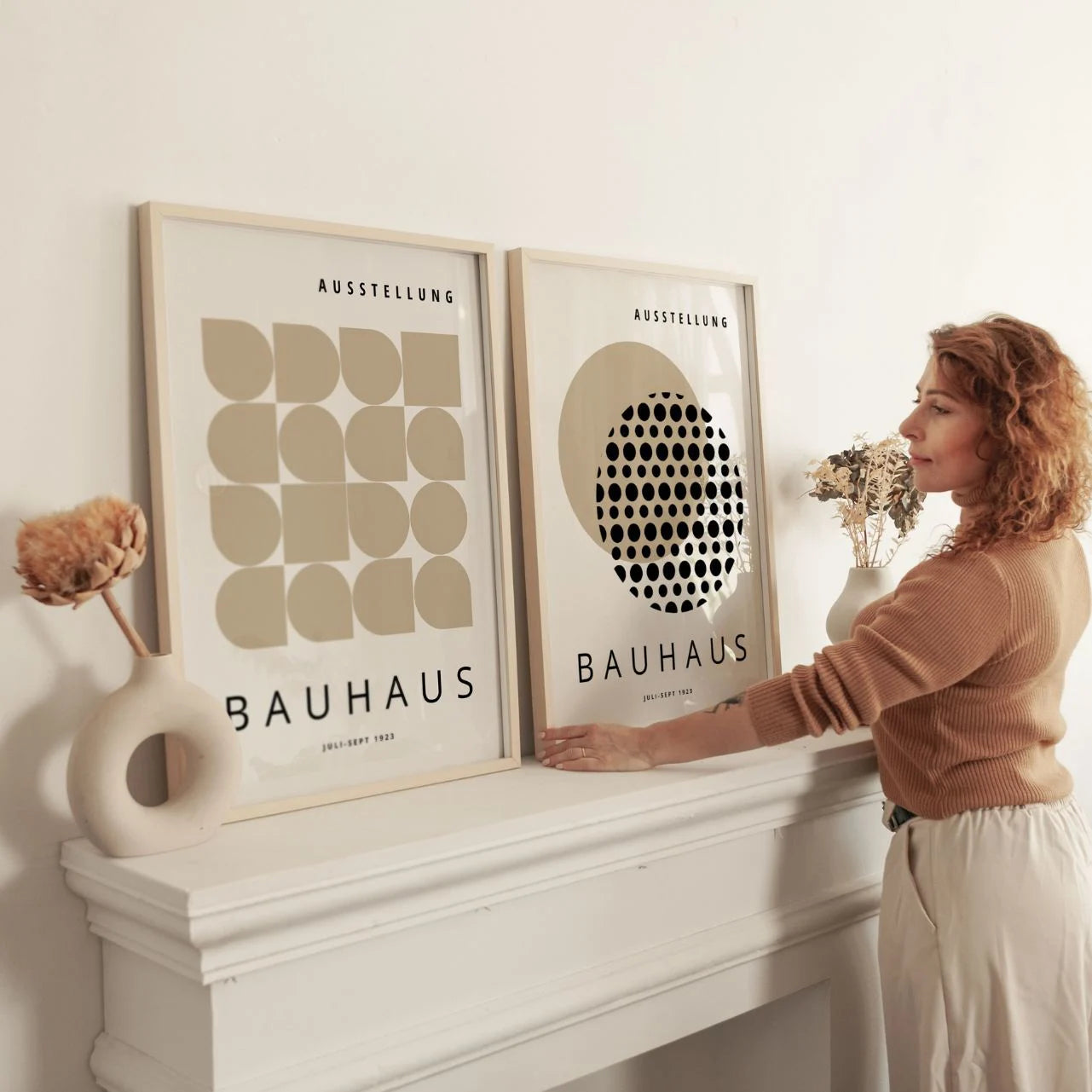 Bauhaus Beige Poster Set of 2