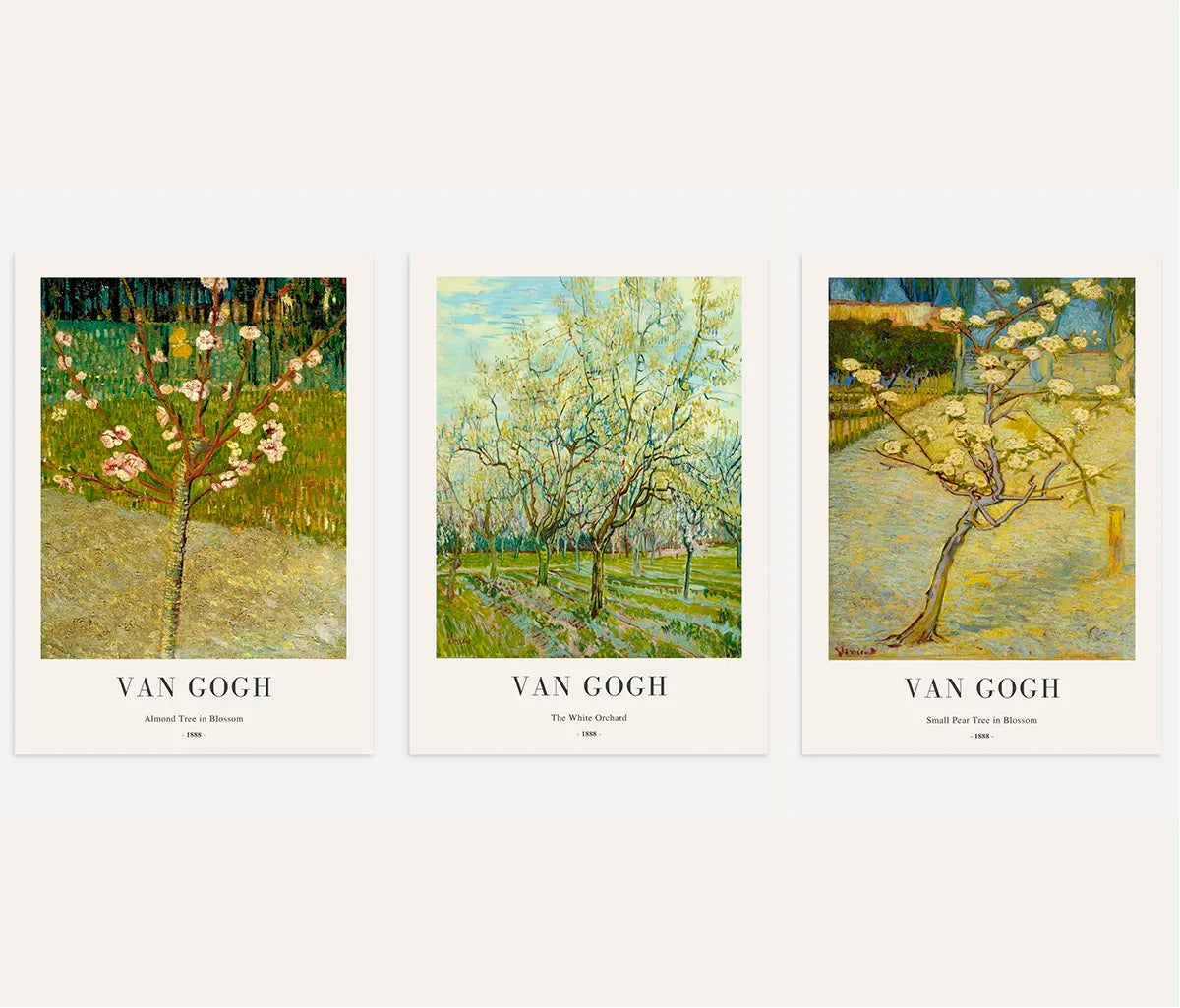 Vincent van Gogh Blossom Trees – Set of 3 Posters