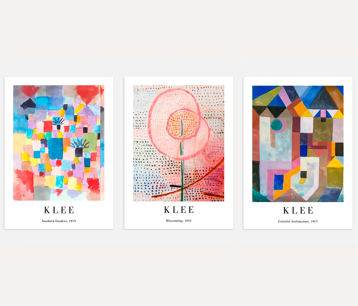 Paul Klee Gardens & Architecture – Set of 3 Posters