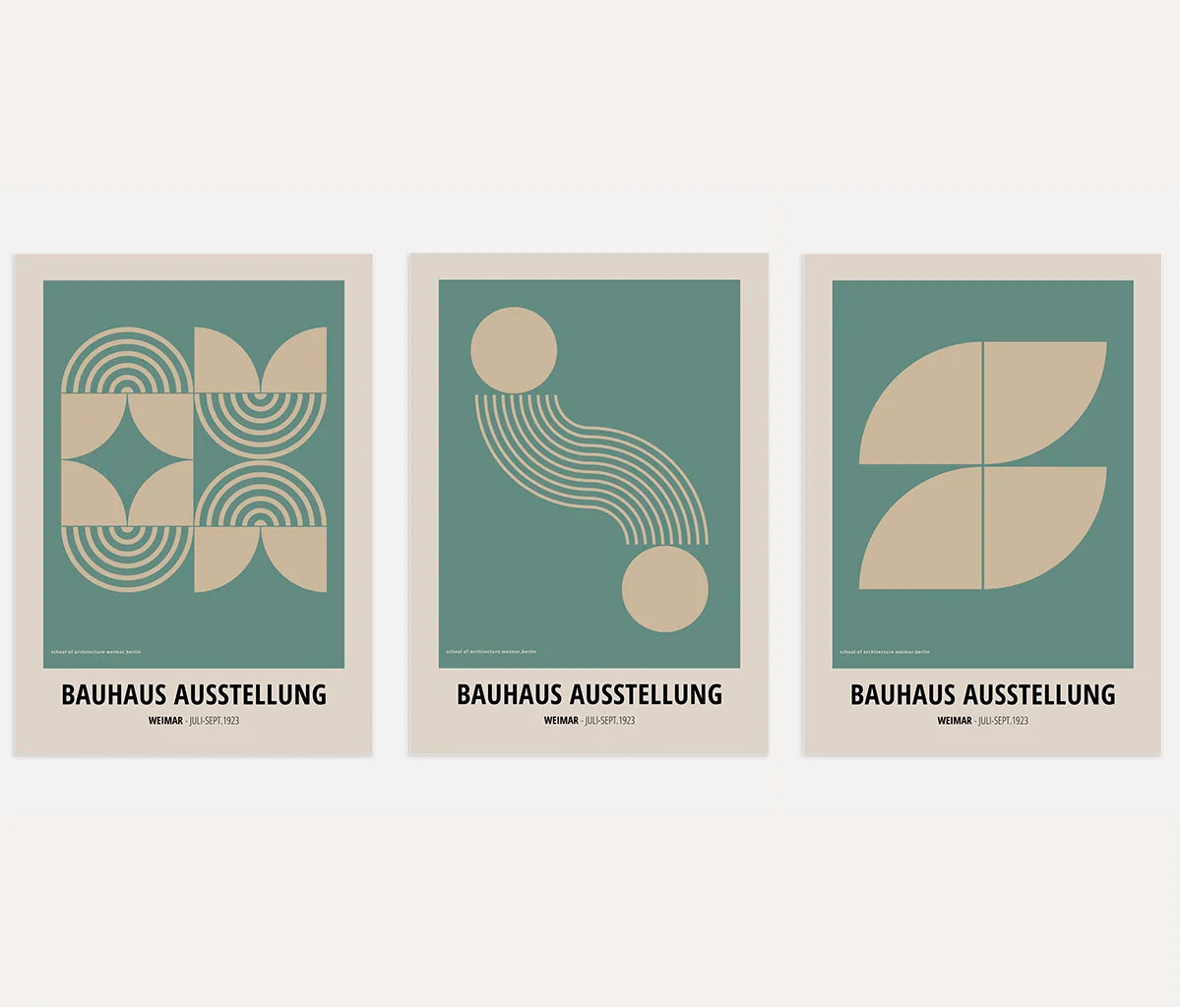 Bauhaus Weimar Space Rhythm Set of 3 Posters