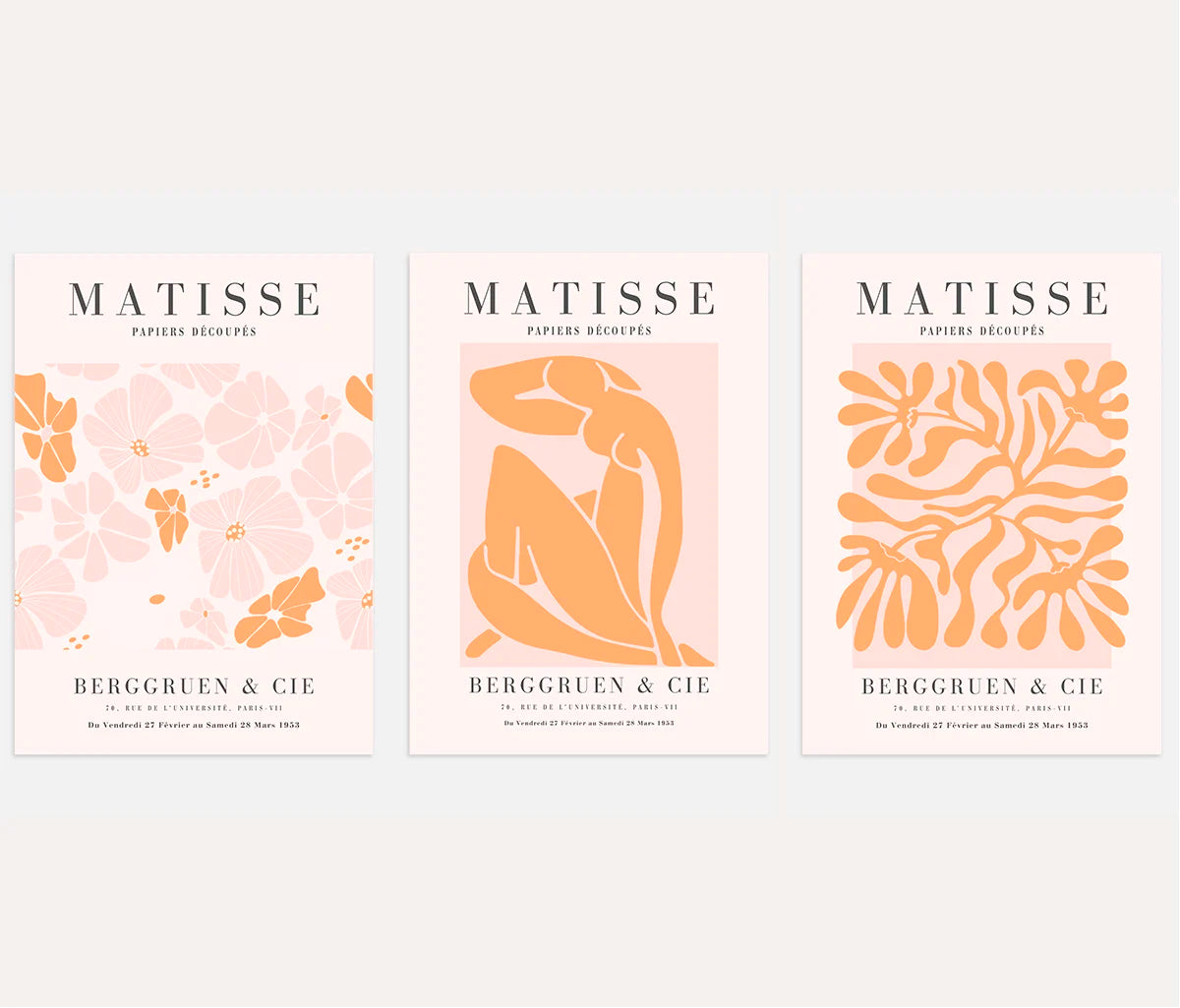 Henri Matisse Cut-Out Organic Gesture Set of 3 Posters