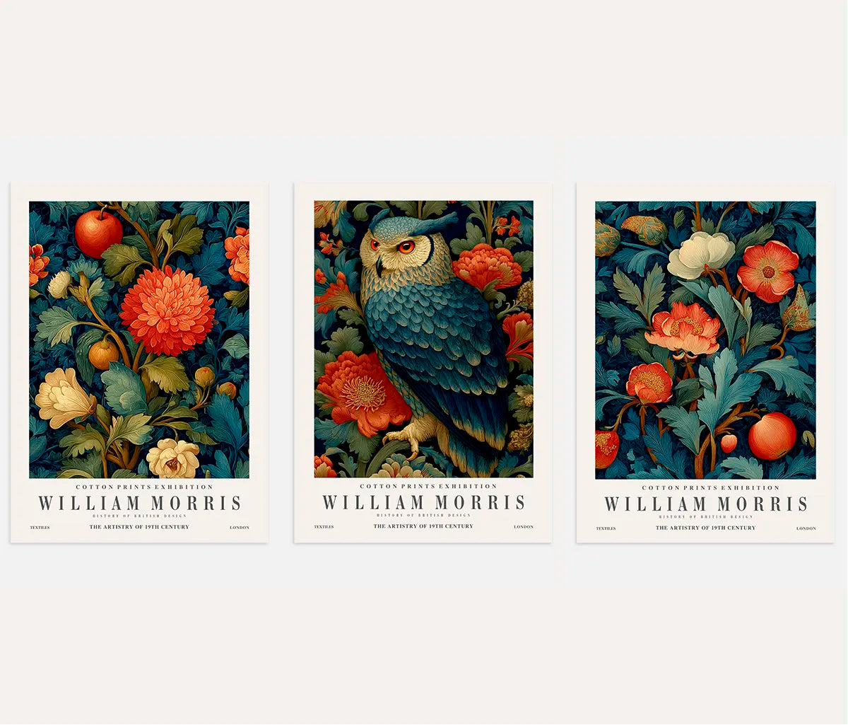 William Morris Inspired Garden – Set of 3 Posters