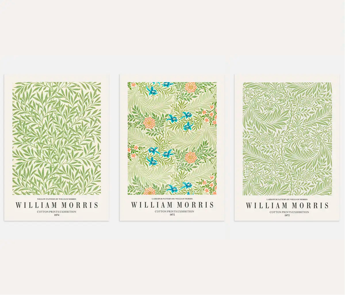 William Morris Botanical Patterns – Set of 3 Posters