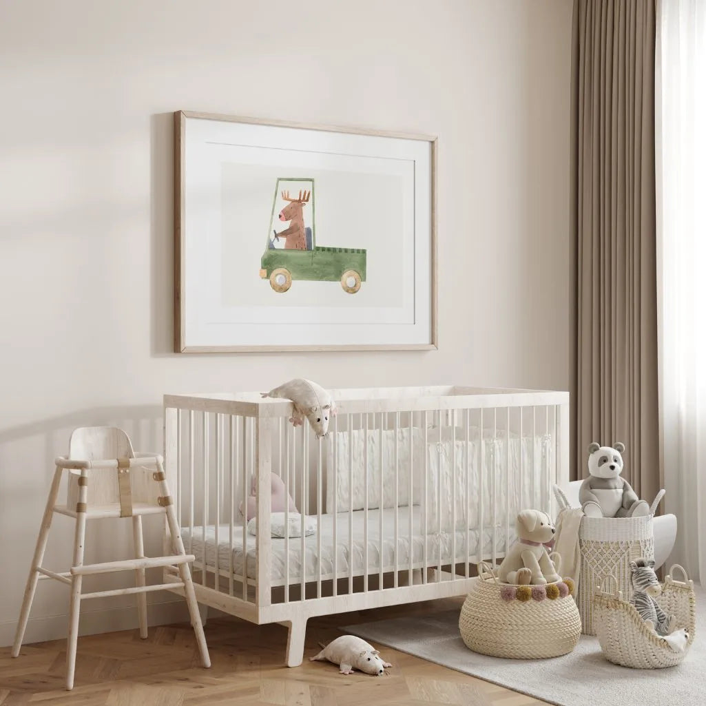 Moose Driving a Truck Poster