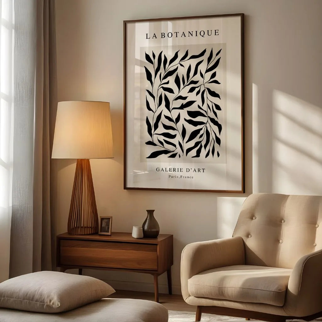 Botanique Noir Élégance Poster