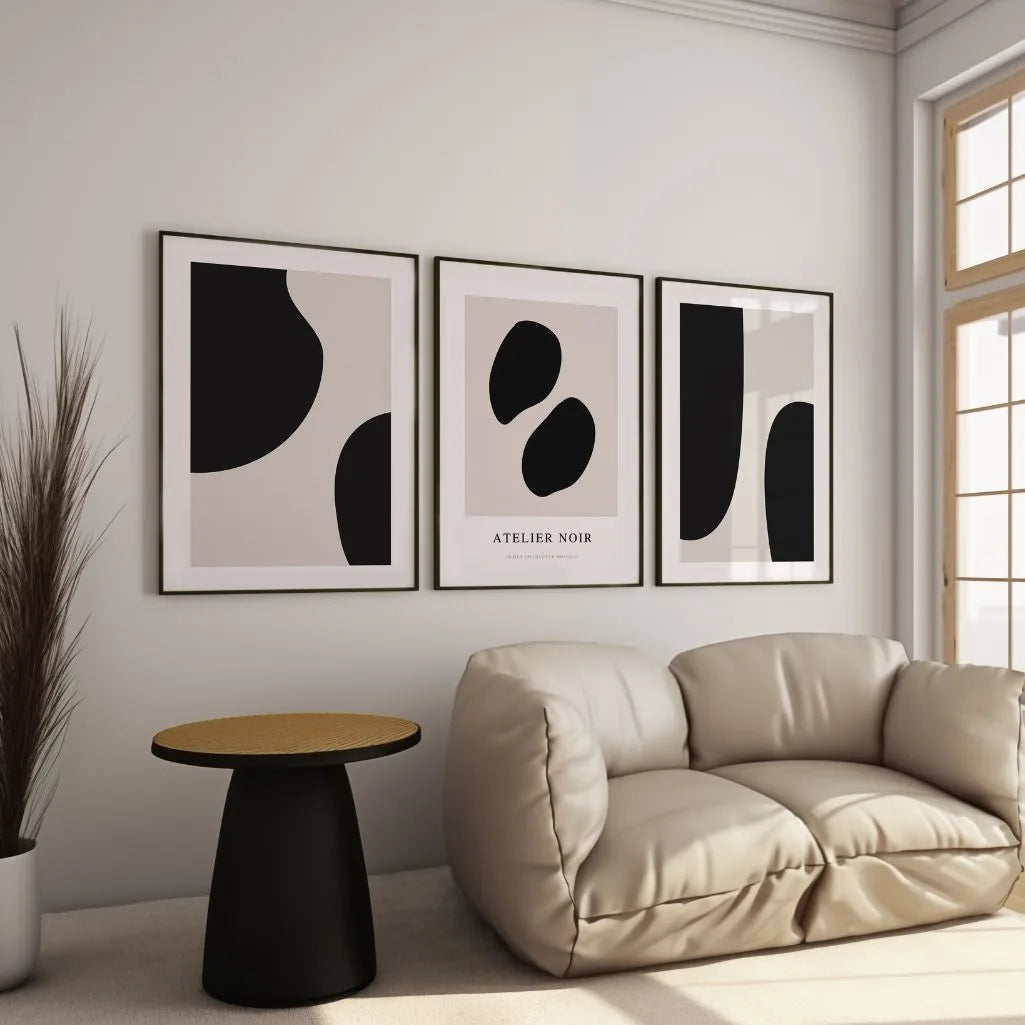 Atelier Noir – Set of 3 Abstract Posters