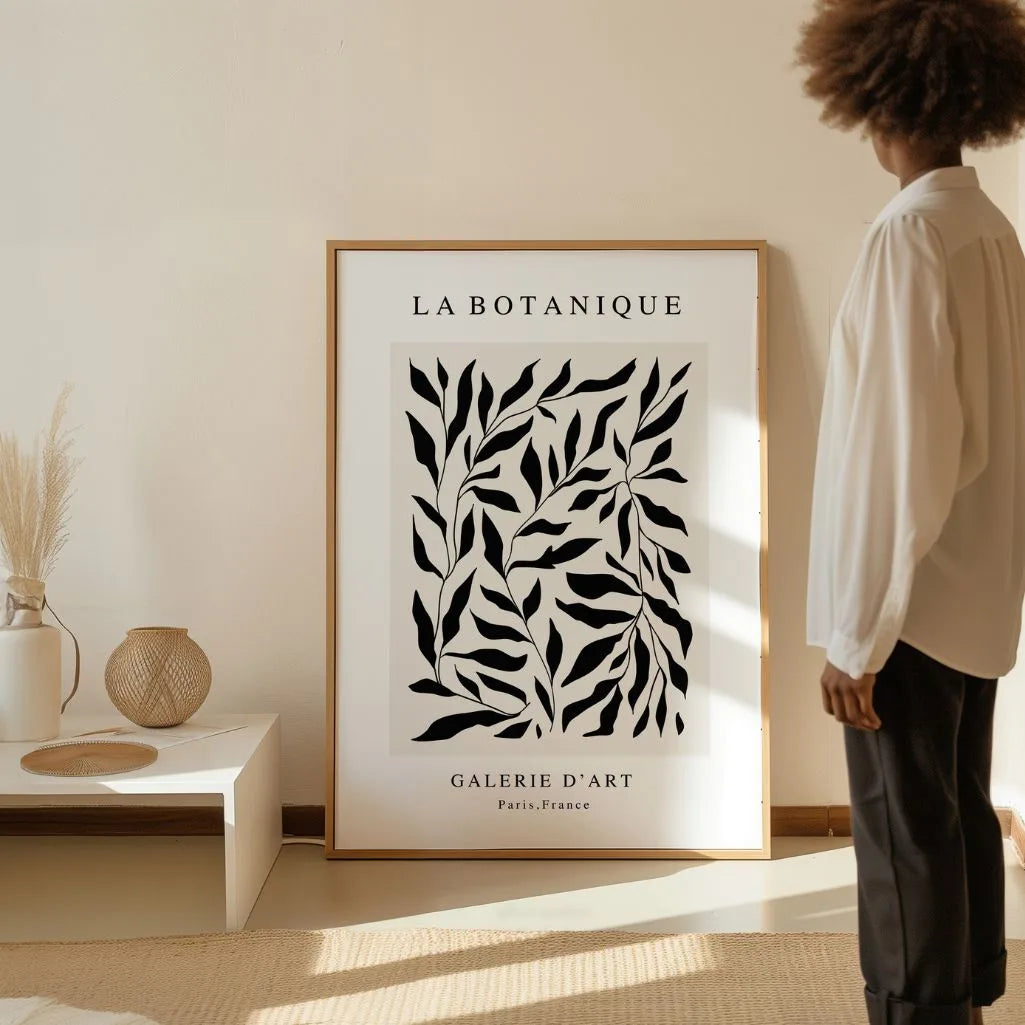 Noir Waves Botanical Poster