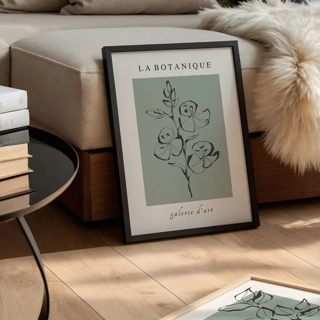 Botanical Line Art Composition Poster