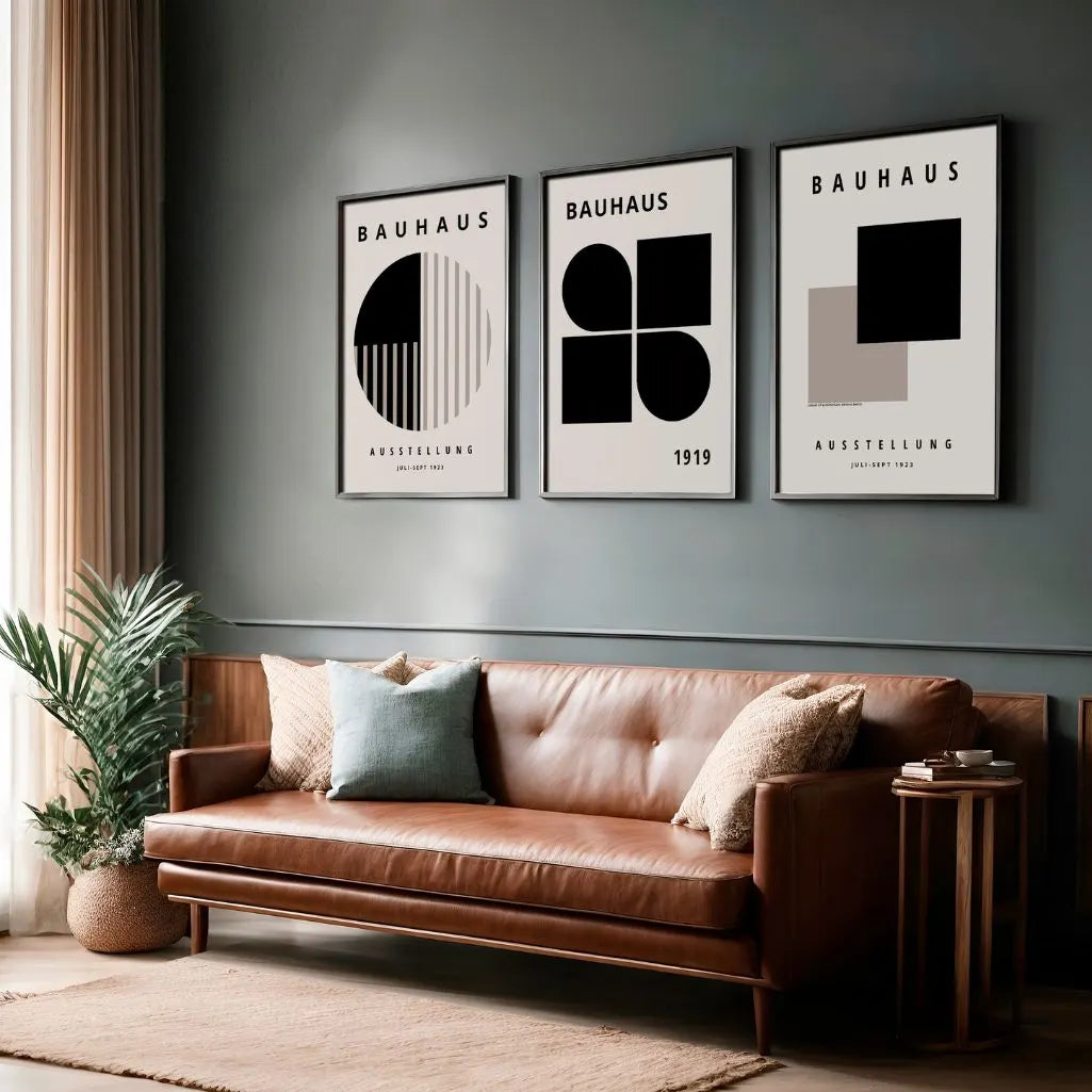 Bauhaus Weimar Construction Contrast Set of 3 Posters