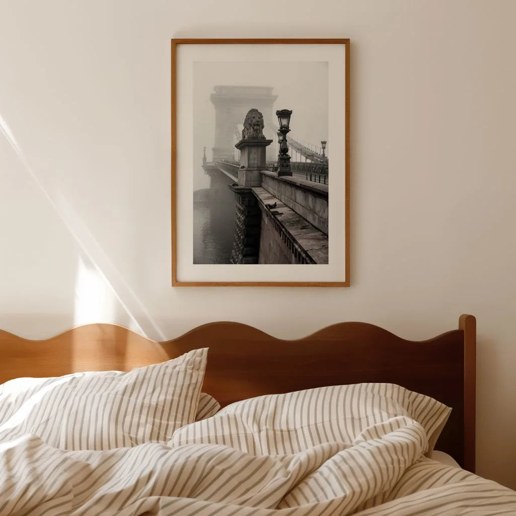 Chain Bridge in Fog Poster