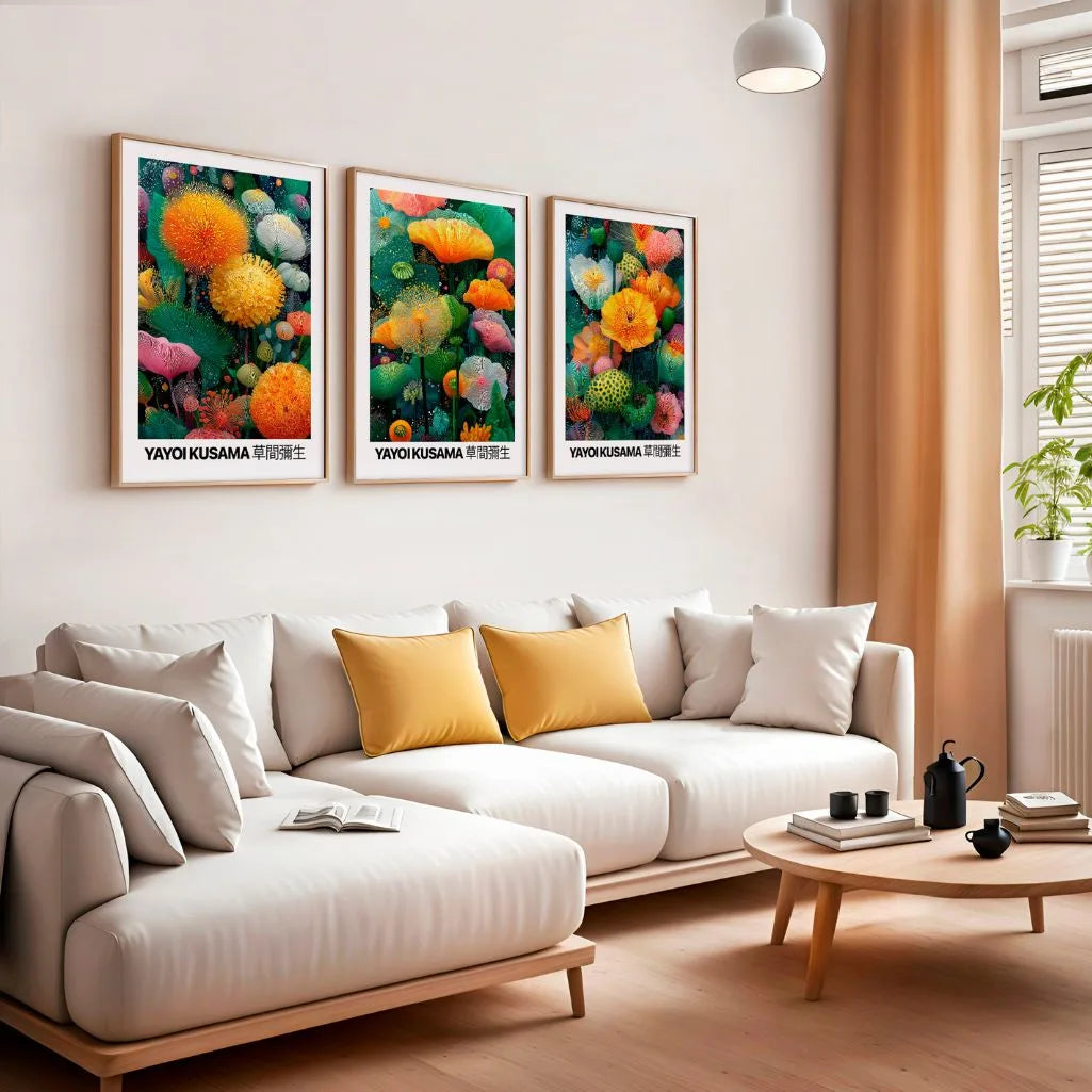 Abstract Floral Garden Art Prints – Colorful Botanical Set of 3