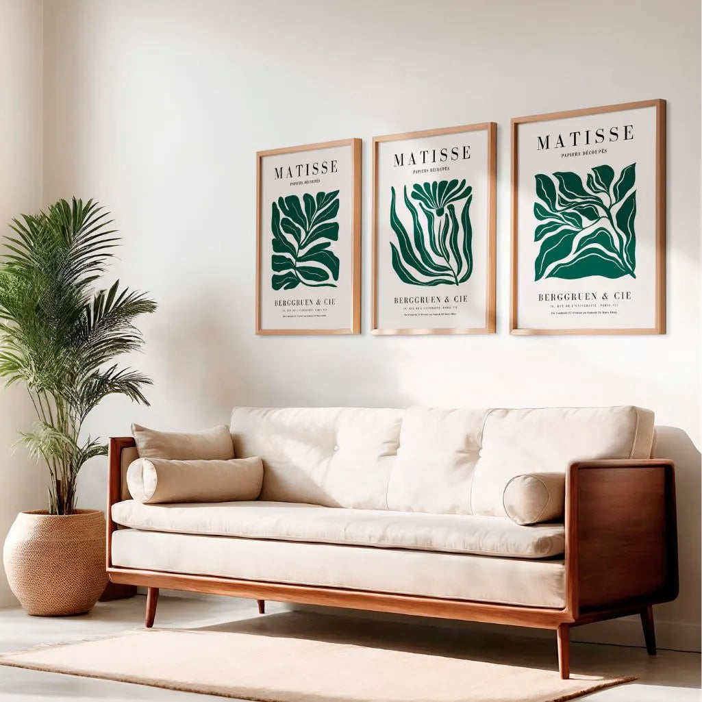 Henri Matisse Green Leaf Garden Set of 3 Posters