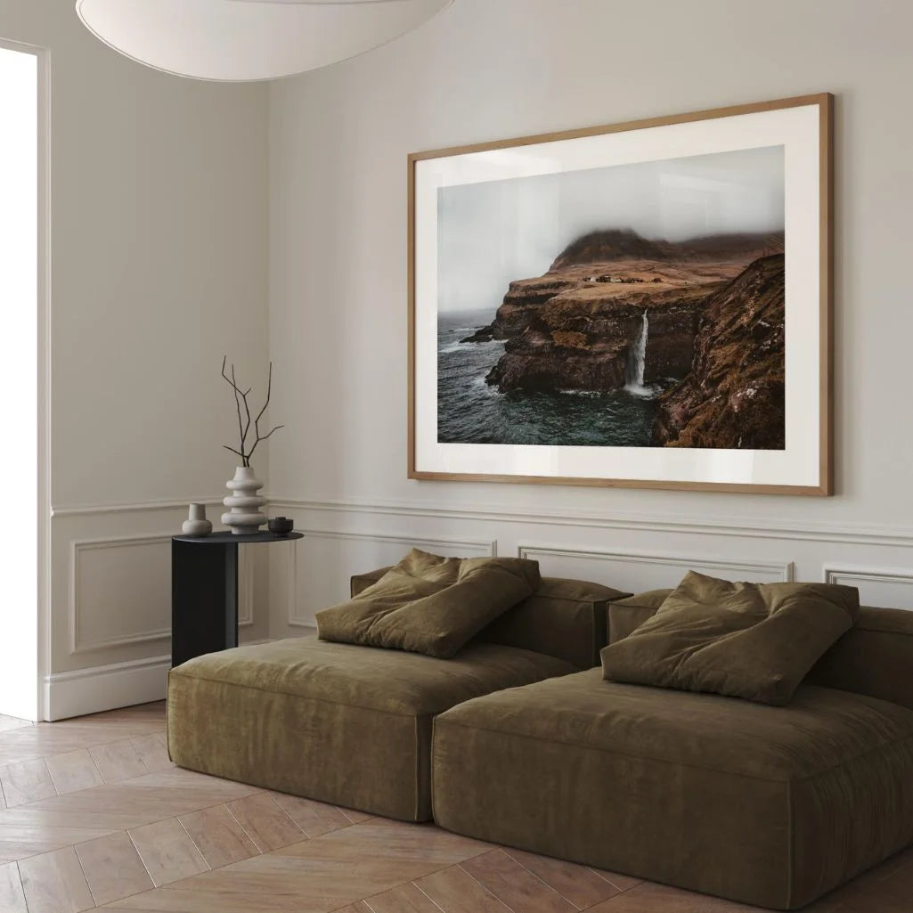 Coastal Cliff Waterfall Poster