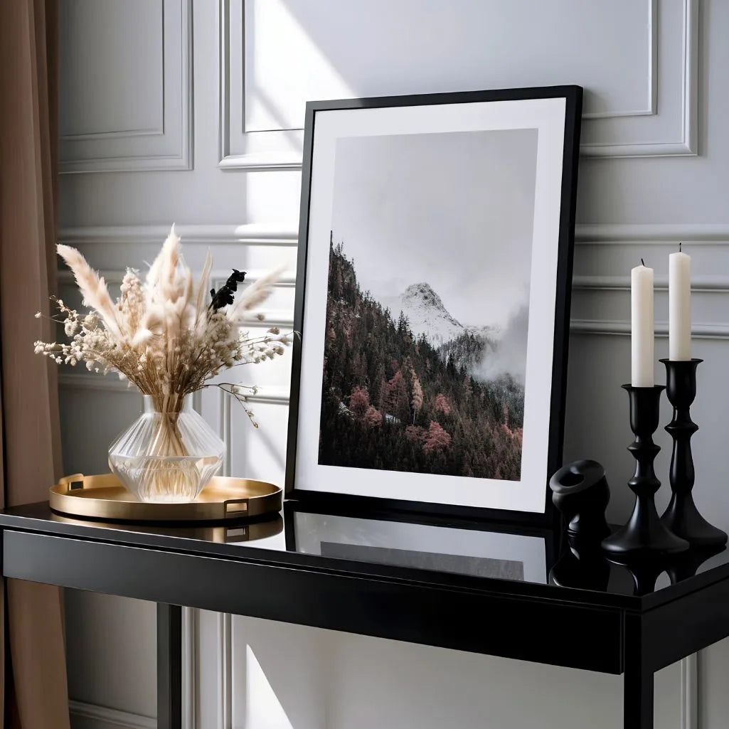 Mountain Peak in Mist Poster