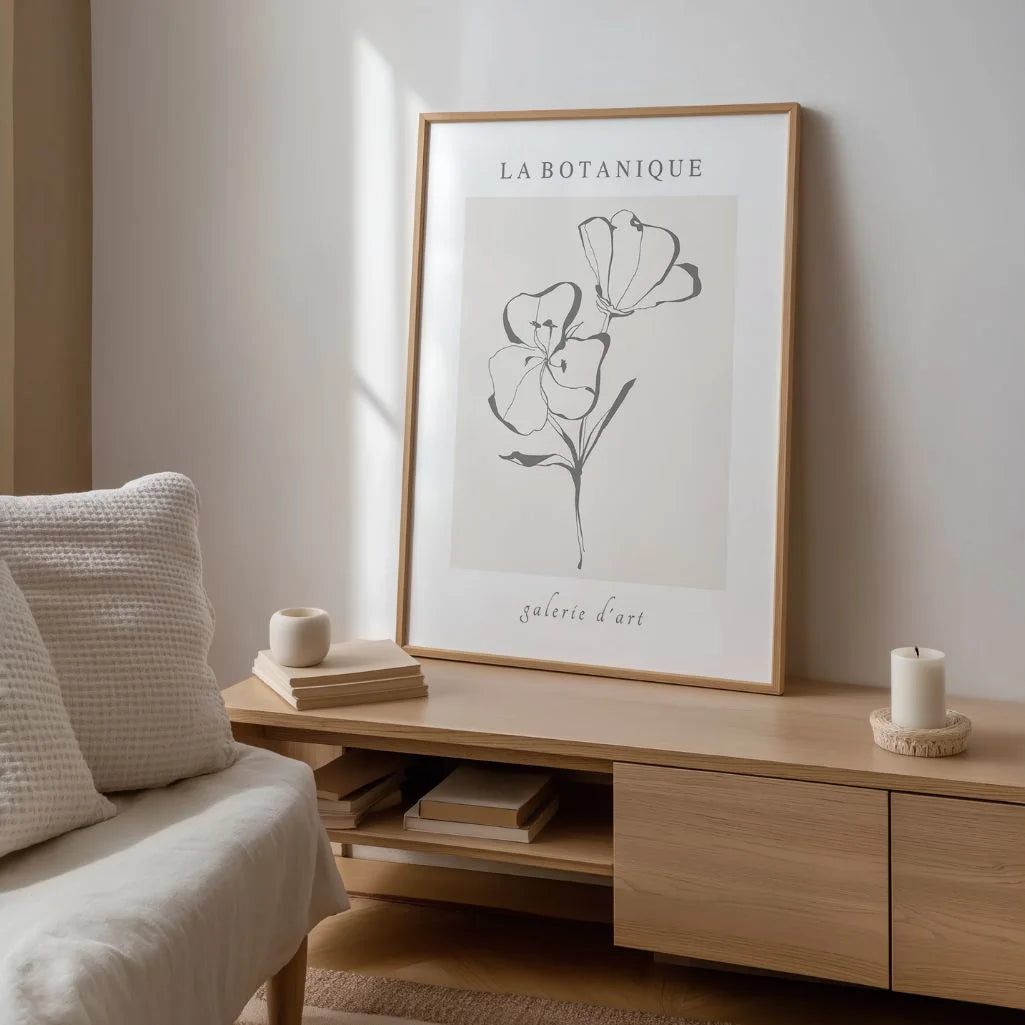 Floral Line Elegance Poster