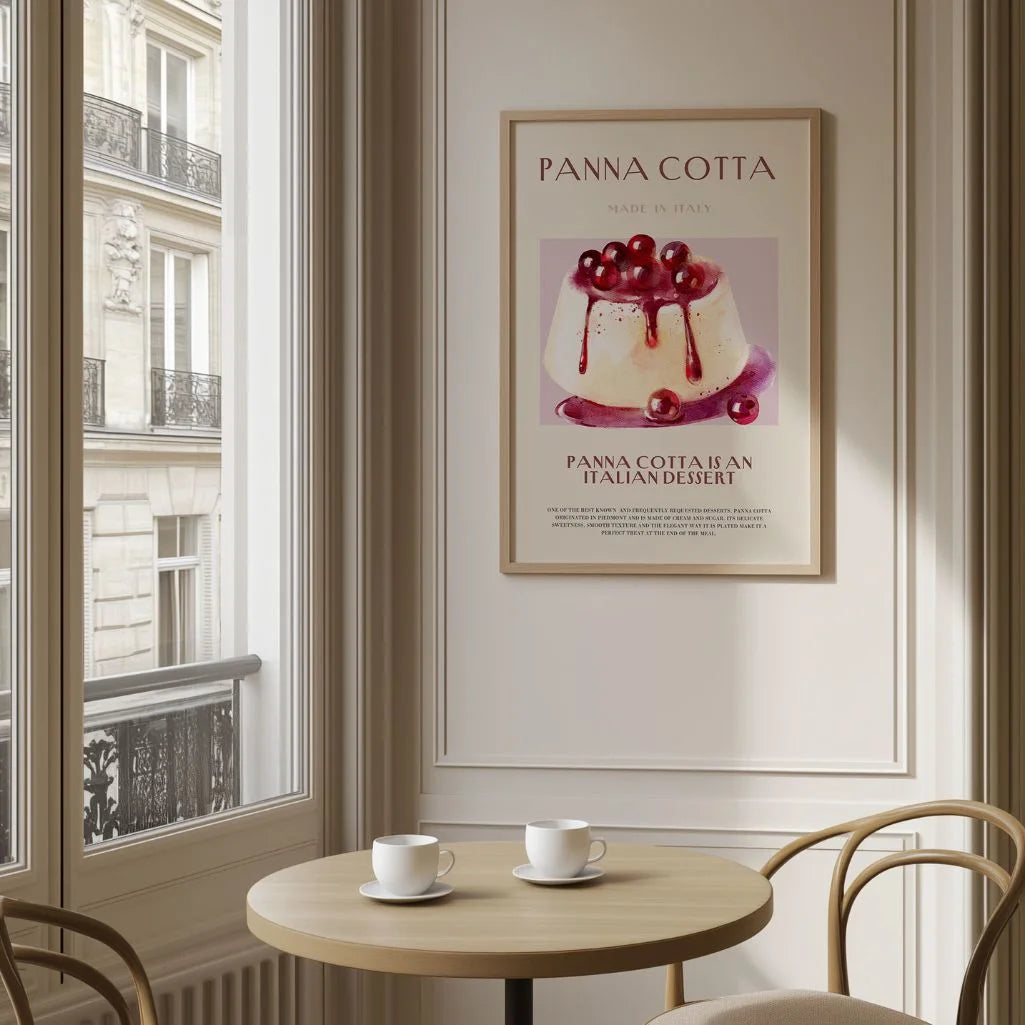 Panna Cotta with Cherries Poster
