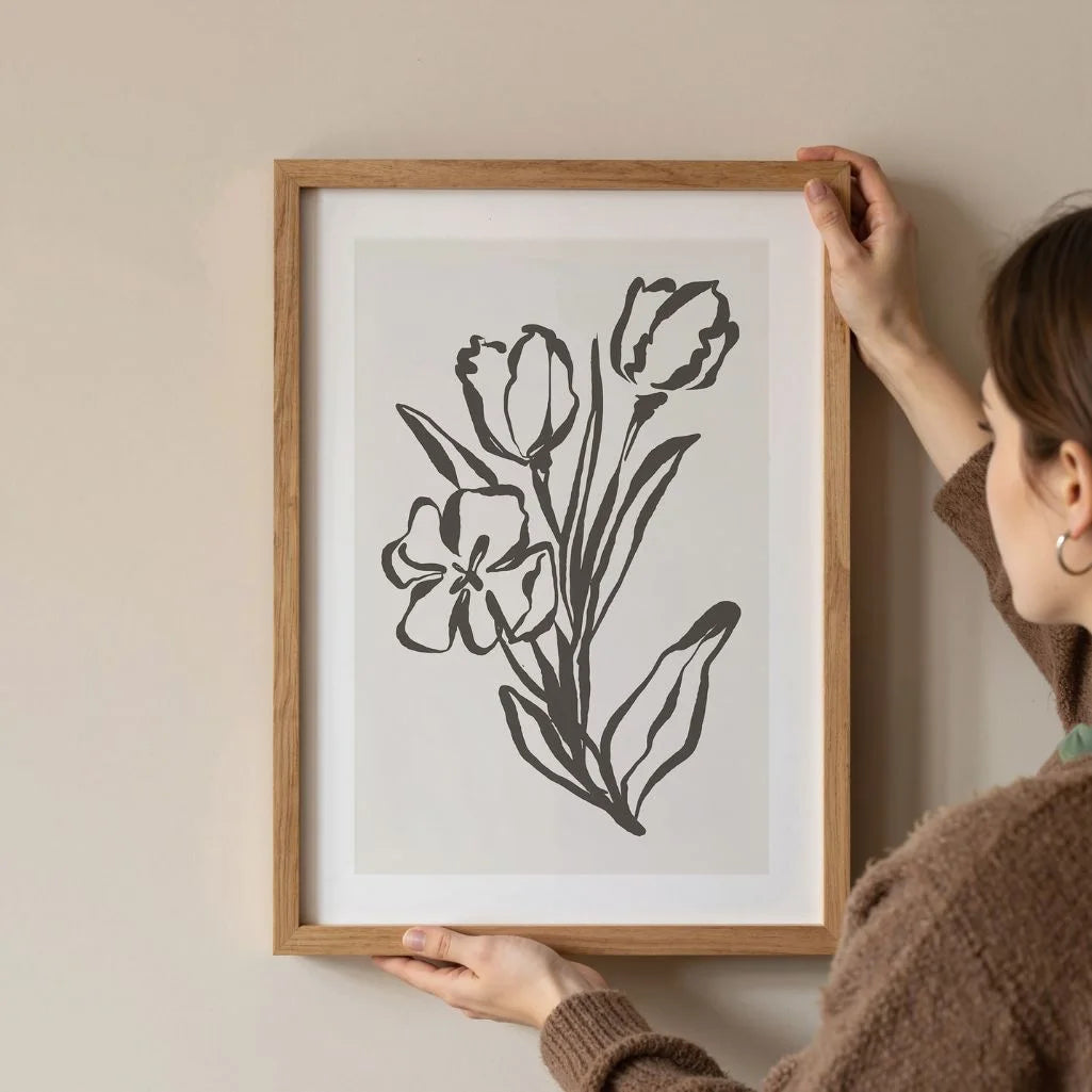 Floral Line Art Poster
