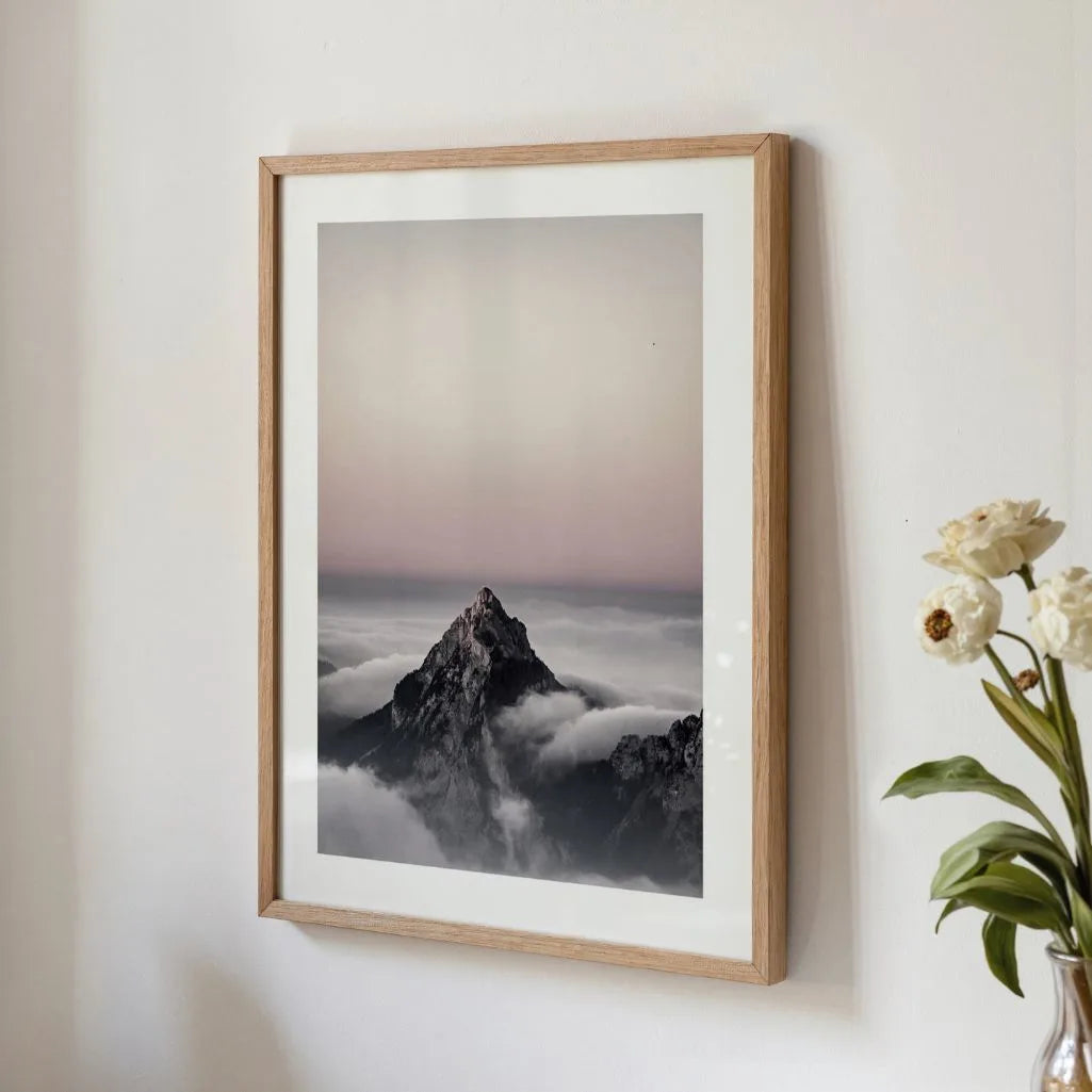 Mountain Peak in the Clouds Poster