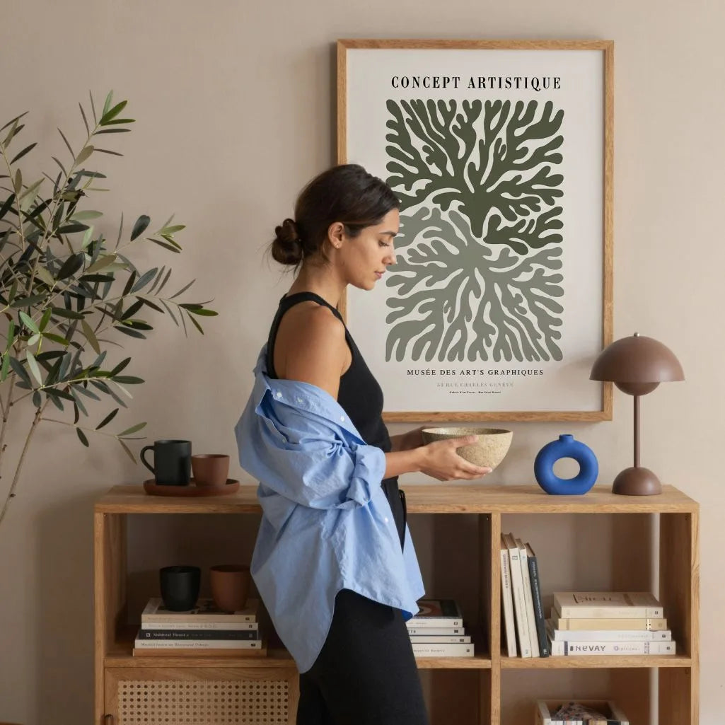 Green Coral Abstract Poster