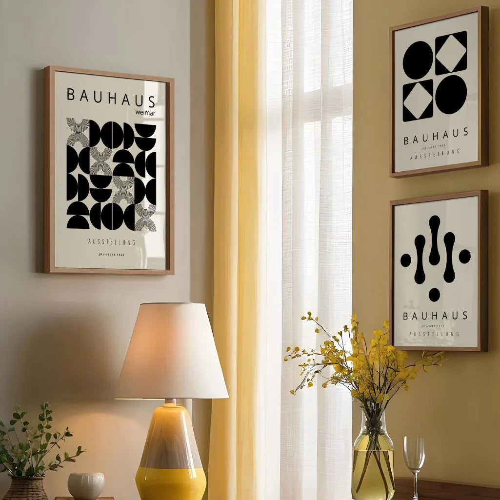 Black Form Module Bauhaus Poster Set of 3