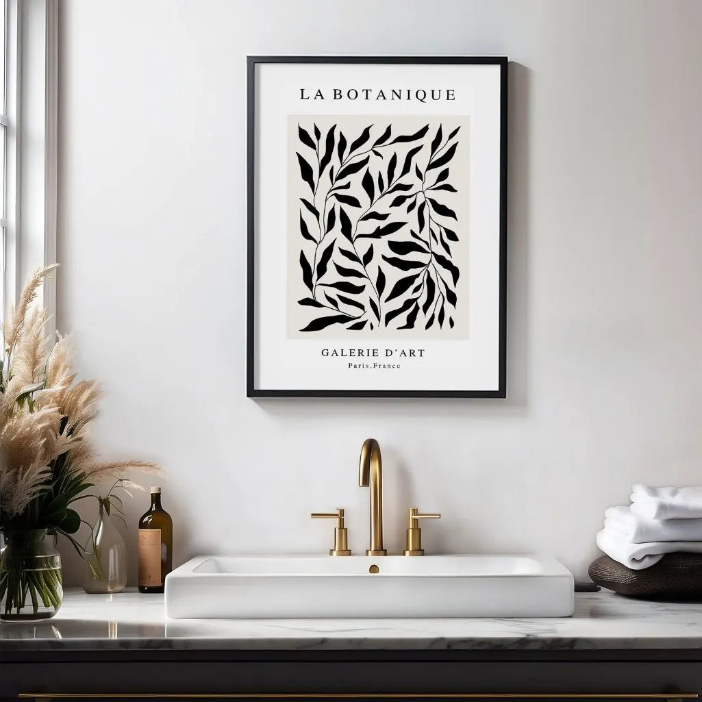 Noir Waves Botanical Poster