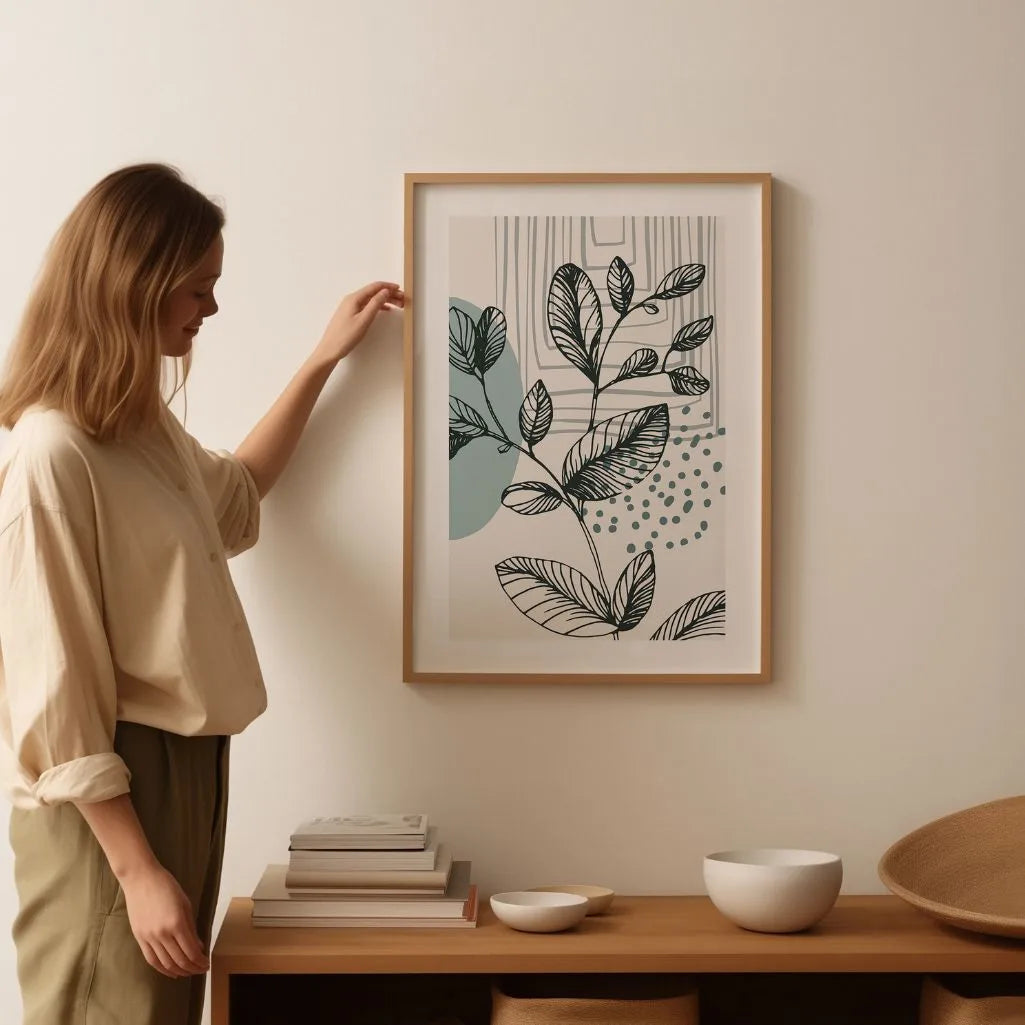 Abstract Leaves Line Art Poster