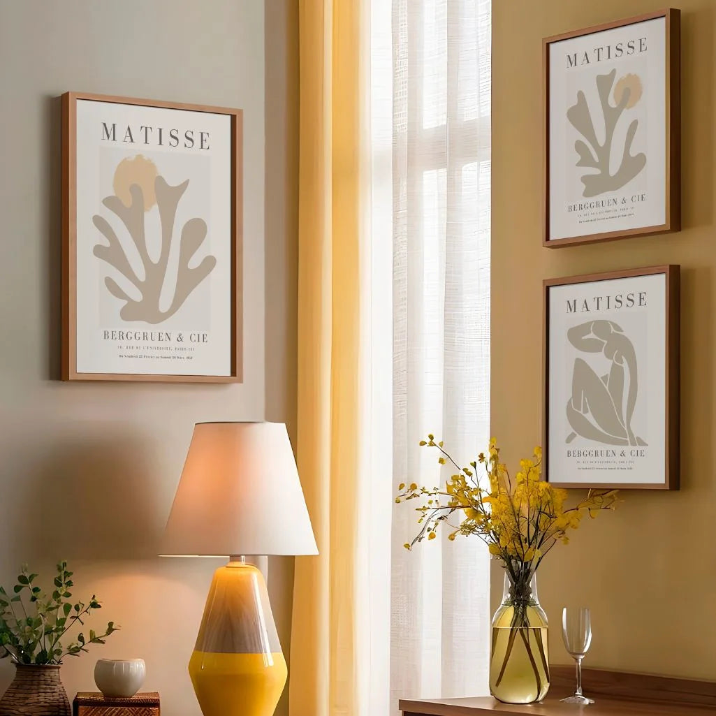 Henri Matisse Beige Organic Forms – Set of 3 Posters