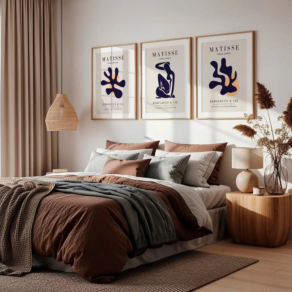 Henri Matisse Nu Bleu Navy Set of 3 Posters