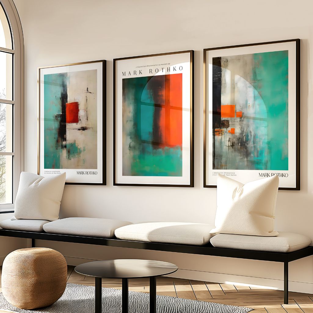 Color Fields No. 1 – Abstract Color Field Art Print - Teal & Orange Modern Wall Art