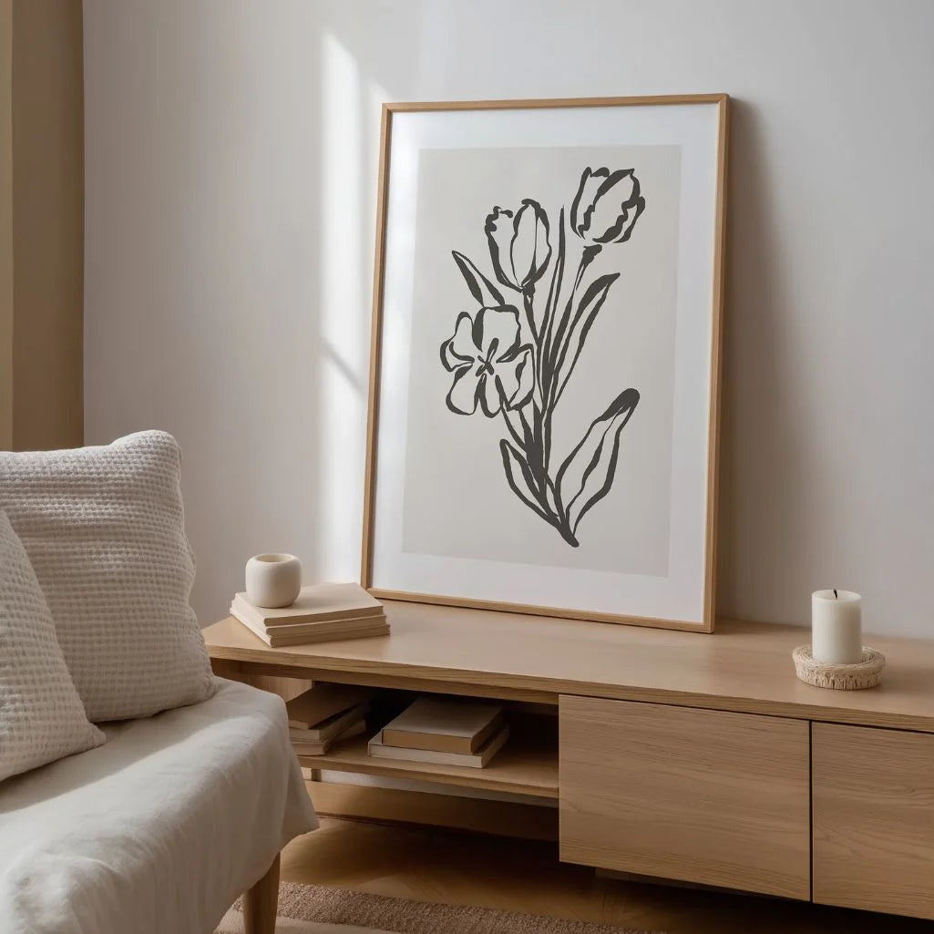 Floral Line Art Poster