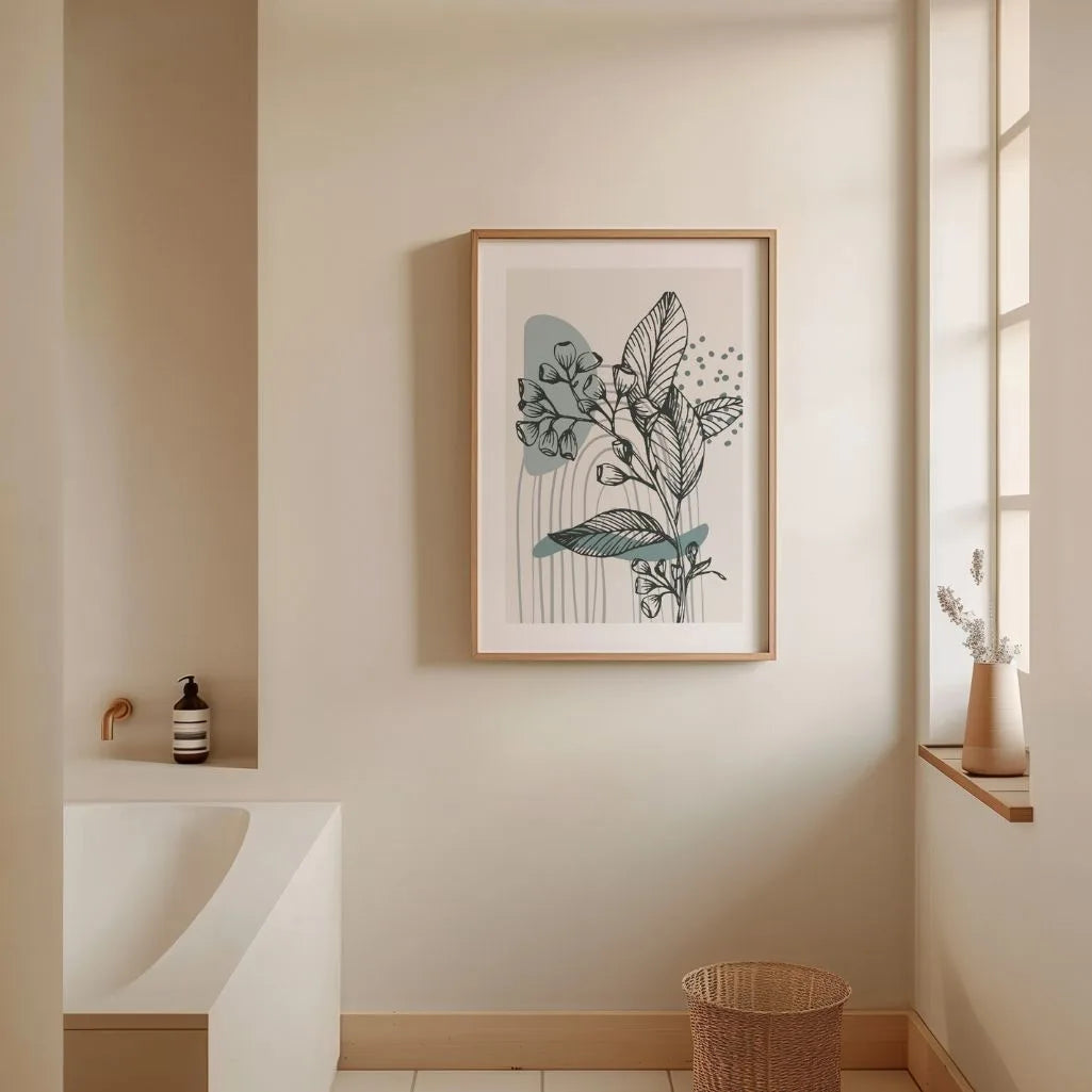 Line Art Flowers Poster