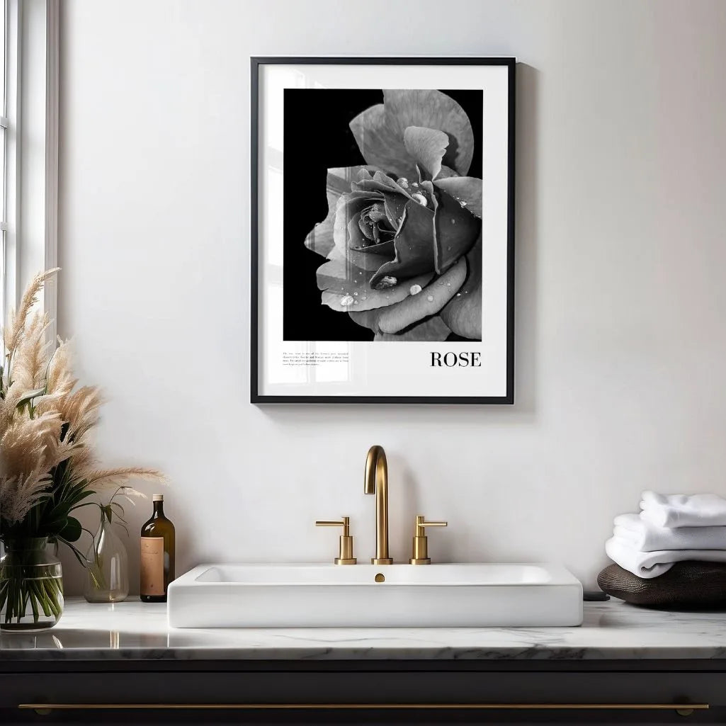 Black and White Rose Poster