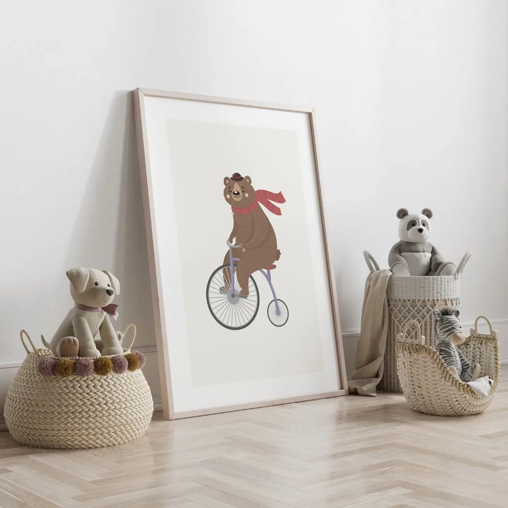 Bear On A Bicycle Poster