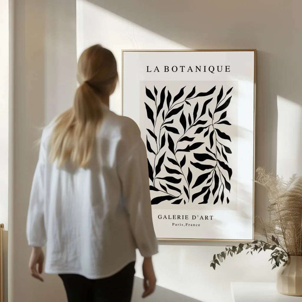 Noir Waves Botanical Poster