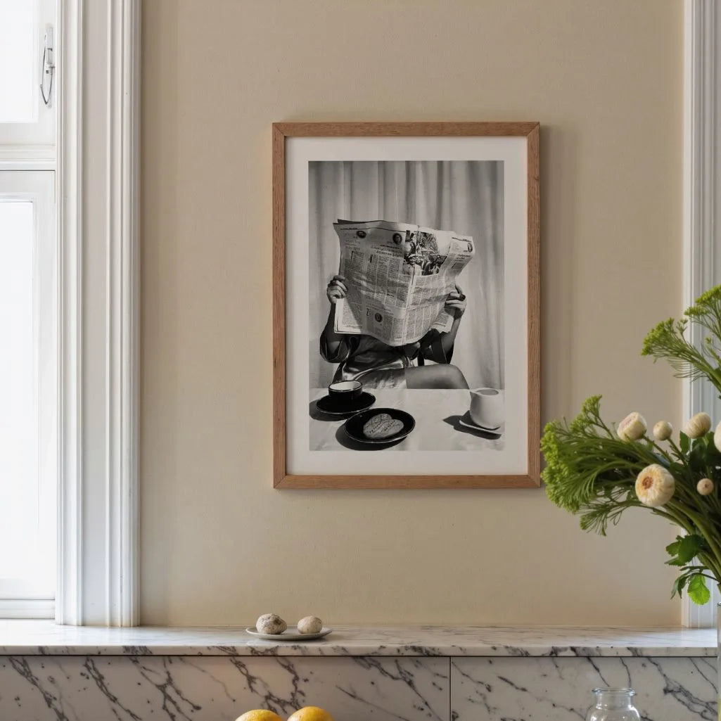 Morning with Newspaper Poster