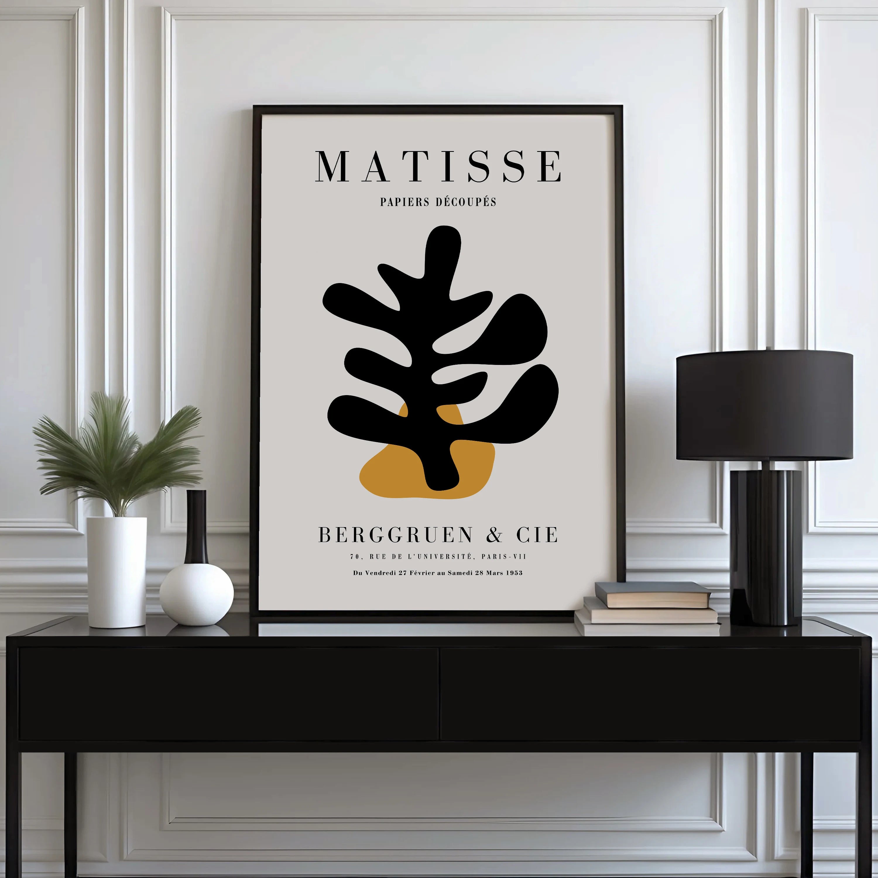 Henri Matisse Black & Gold Motif Poster