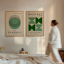 bauhaus green poster set gallery wall geometric decor