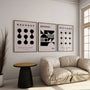 bauhaus silence abstract negative space black beige geometric poster detail